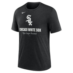 Chicago White Sox Nike Logo Tri-Blend T-Shirt - Heather Black - Nike Lifestyle