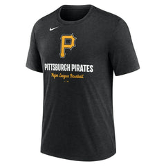 Pittsburgh Pirates Nike Logo Tri-Blend T-Shirt - Heather Black - Nike Online