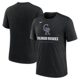 Colorado Rockies Nike Logo Tri-Blend T-Shirt - Heather Black - Nike Online
