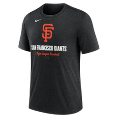 San Francisco Giants Nike Logo Tri-Blend T-Shirt - Heather Black - Nike Online