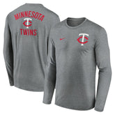 Minnesota Twins Nike 2-Hit Legend Dri-FIT Long Sleeve T-Shirt - Heather Charcoal - Nike Lifestyle
