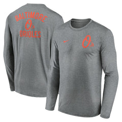 Baltimore Orioles Nike 2-Hit Legend Dri-FIT Long Sleeve T-Shirt - Heather Charcoal - Nike Lifestyle