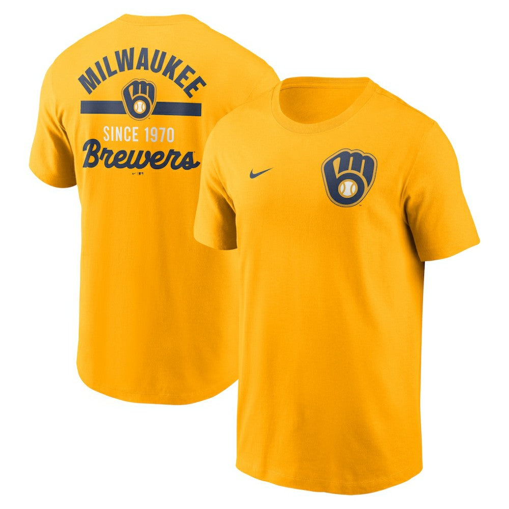 Milwaukee Brewers Nike 2-Hit T-Shirt - Gold - Nike Online