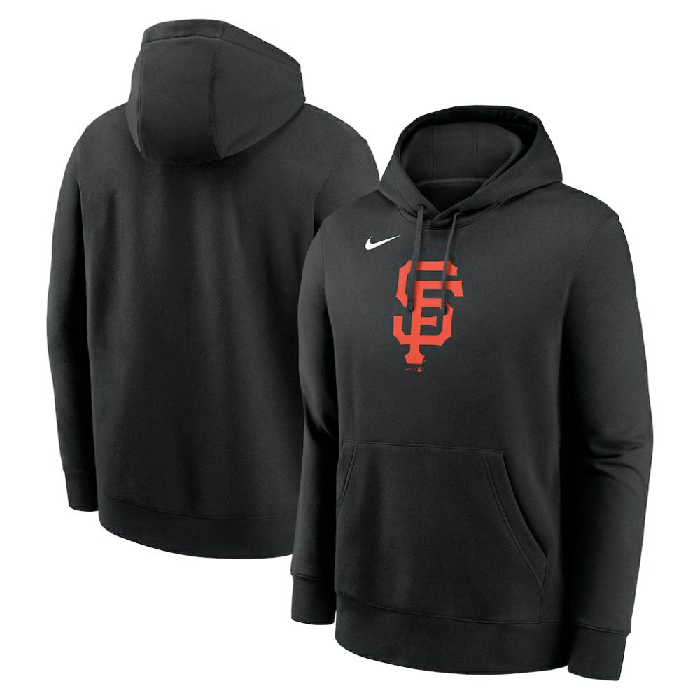 San Francisco Giants Nike Logo Club Fleece Hoodie - Black - Nike Online
