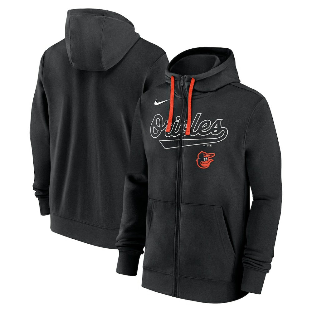Baltimore Orioles Nike Knockout Script Full-Zip Hoodie - Black - Nike Online