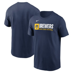 Milwaukee Brewers Nike Team Block T-Shirt - Navy - Nike Online
