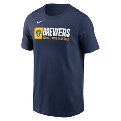 Milwaukee Brewers Nike Team Block T-Shirt - Navy - Nike Online
