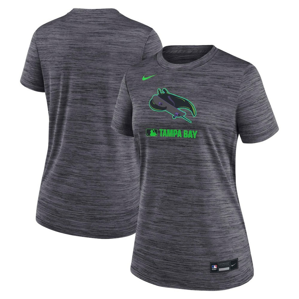 Tampa Bay Rays Nike Women's Authentic Collection City Connect Velocity Dri-FIT T-Shirt - Charcoal - Nike Discount