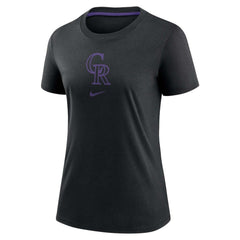 Colorado Rockies Nike Women's Authentic Collection Early Work Tri-Blend T-Shirt - Black - Nike Lifestyle