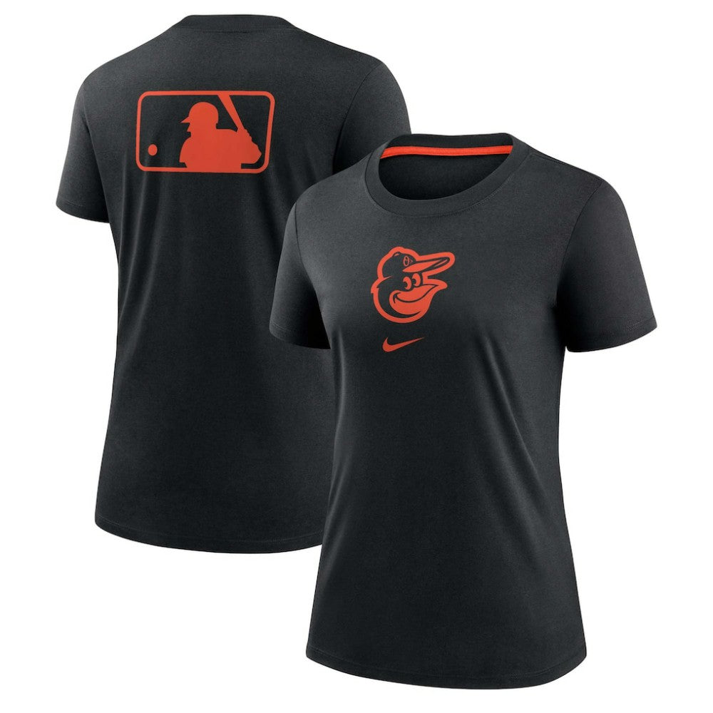 Baltimore Orioles Nike Women's Authentic Collection Early Work Tri-Blend T-Shirt - Black - Nike Lifestyle