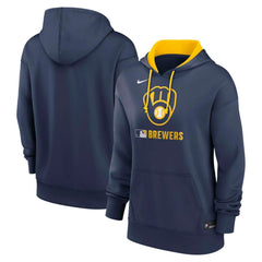 Milwaukee Brewers Nike Women's Authentic Collection Therma-FIT Hoodie - Navy - Nike Discount