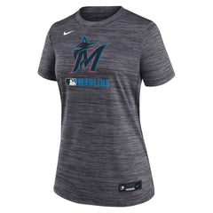 Miami Marlins Nike Women's Authentic Collection Velocity Dri-FIT T-Shirt - Black - Nike Sale