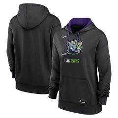 Tampa Bay Rays Nike Women's Authentic Collection Lockup Alternate Logo Therma Hoodie - Black - Nike Discount