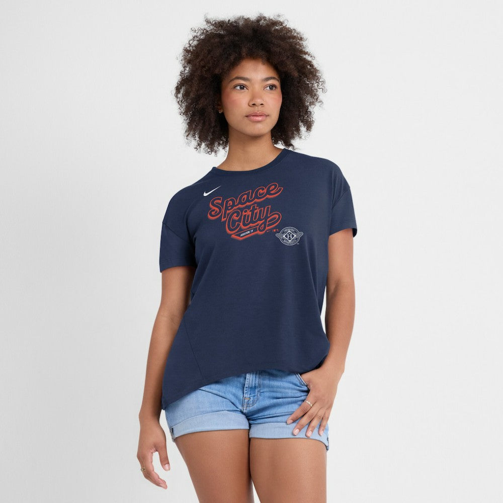 Houston Astros Nike Women's 2025 City Connect Flowy Fashion Tri-Blend Dri-FIT T-Shirt - Navy - Nike Sale