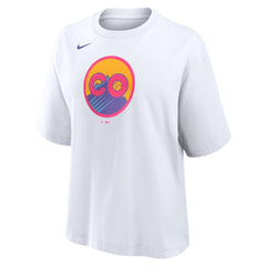 Colorado Rockies Nike Women's 2025 City Connect Logo Boxy T-Shirt - White - Nike Lifestyle