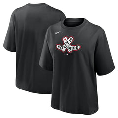 Chicago White Sox Nike Women's 2025 City Connect Logo Boxy T-Shirt - Black - Nike on Sale