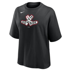 Chicago White Sox Nike Women's 2025 City Connect Logo Boxy T-Shirt - Black - Nike on Sale