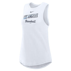 Los Angeles Dodgers Nike Women's City Connect Tricode High Neck Dri-FIT Tank Top - White - Nike Online