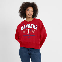 Texas Rangers Nike Women's Oversized High Hip Pullover Sweatshirt - Red - Nike Discount