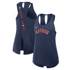 Houston Astros Nike Open-Back Crisscross Dri-FIT Tank Top - Navy - Nike on Sale