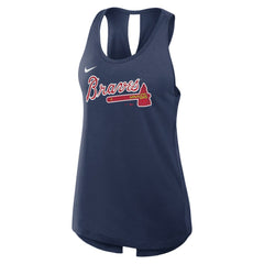 Atlanta Braves Nike Open-Back Crisscross Dri-FIT Tank Top - Navy - Nike Discount