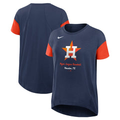Houston Astros Nike Women's Flowy Fashion Tri-Blend Dri-FIT T-Shirt - Navy - Nike Online