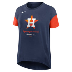 Houston Astros Nike Women's Flowy Fashion Tri-Blend Dri-FIT T-Shirt - Navy - Nike Online