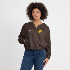 San Diego Padres Nike Women's Cropped Chill Full-Zip Hoodie - Brown - Nike Discount