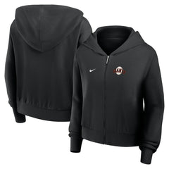 San Francisco Giants Nike Women's Cropped Chill Full-Zip Hoodie - Black - Nike Online