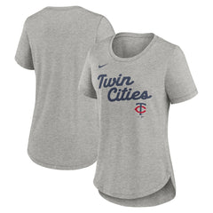 Minnesota Twins Nike Women's Script Tri-Blend T-Shirt - Heather Gray - Nike on Sale