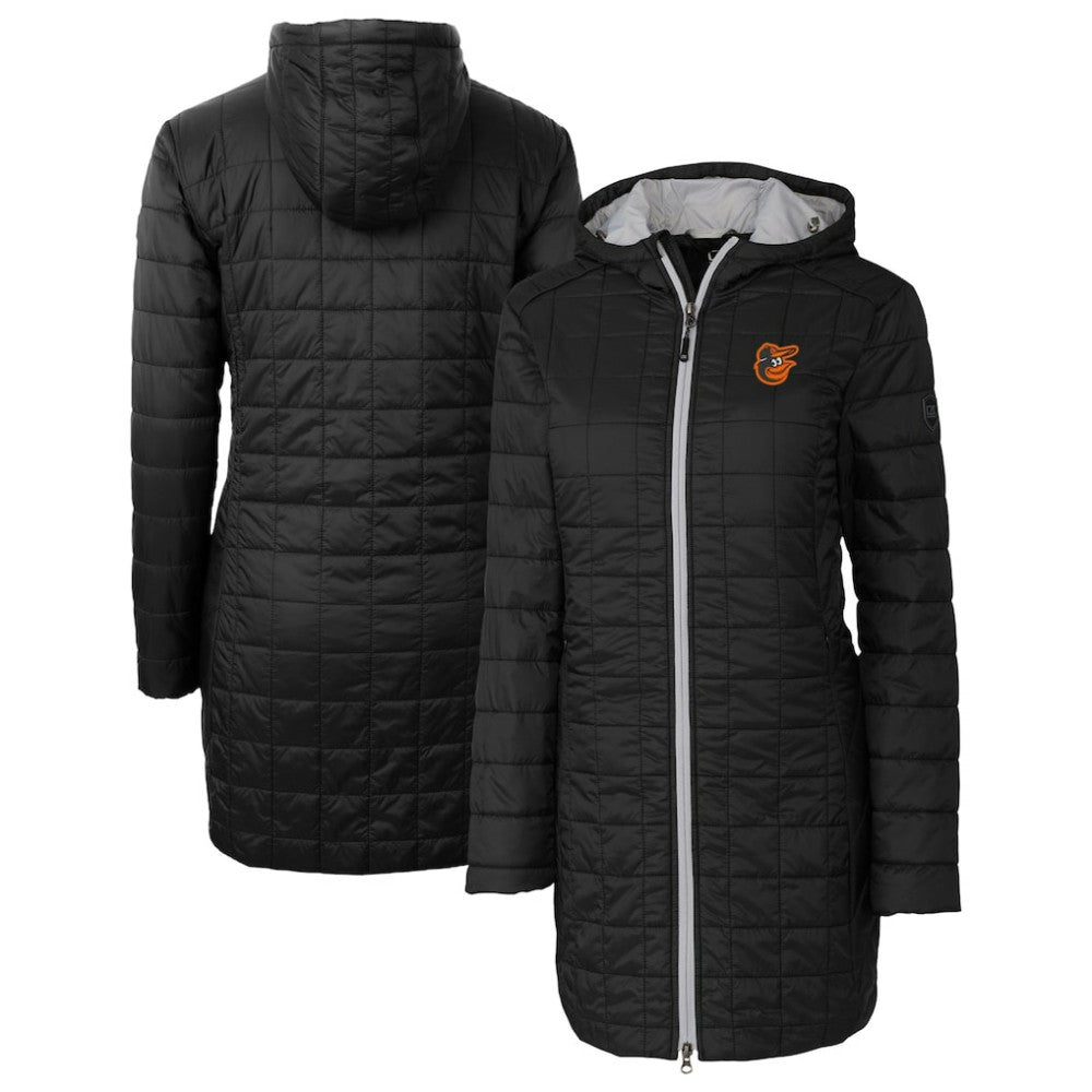 Baltimore Orioles Cutter & Buck Women's Rainier Primaloft Eco Insulated Hooded Full-Zip Long Coat - Black - MLB Online
