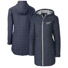 Kansas City Royals Cutter & Buck Women's Rainier Primaloft Eco Insulated Hooded Full-Zip Long Coat - Anthracite - MLB Lifestyle