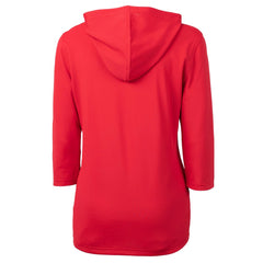 Cleveland Guardians Cutter & Buck Women's DryTec Virtue Eco Pique Recycled 3/4-Sleeve Half-Zip Pullover Hoodie - Red - MLB Online