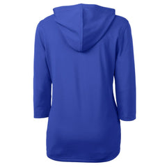 Seattle Mariners Cutter & Buck Women's DryTec Virtue Eco Pique Recycled 3/4-Sleeve Half-Zip Pullover Hoodie - Blue - MLB Discount