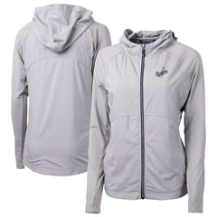 Los Angeles Dodgers Cutter & Buck Women's Adapt Eco Knit Hybrid Recycled Full-Zip Hoodie - Gray - MLB Sale