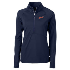 Detroit Tigers Cutter & Buck Women's DryTec Adapt Eco Knit Stretch Recycled Raglan Half-Zip Top - Navy - MLB Sale