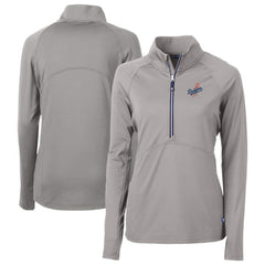 Los Angeles Dodgers Cutter & Buck Women's DryTec Adapt Eco Knit Stretch Recycled Raglan Half-Zip Top - Gray - MLB Online