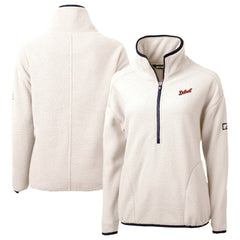 Detroit Tigers Cutter & Buck Women's Cascade Eco Sherpa Fleece Half-Zip Pullover Jacket - Cream - MLB on Sale
