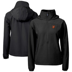 Baltimore Orioles Cutter & Buck Women's Charter Eco Recycled Half-Zip Anorak Jacket - Black - MLB Lifestyle
