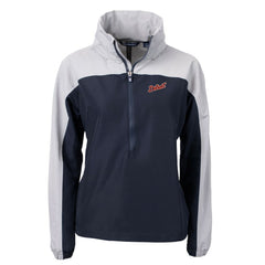 Detroit Tigers Cutter & Buck Women's Charter Eco Recycled Half-Zip Anorak Jacket - Navy - MLB Lifestyle
