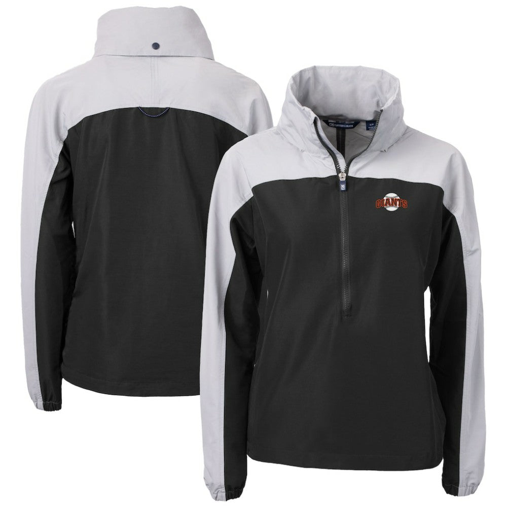 San Francisco Giants Cutter & Buck Women's Charter Eco Recycled Half-Zip Anorak Jacket - Black - MLB Online