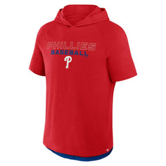 Philadelphia Phillies Fanatics Clubhouse Optimal Play Raglan Hoodie T-Shirt - Red - Fanatics Discount
