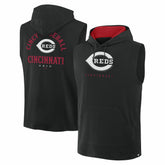Cincinnati Reds Fanatics Fire Speed Sleeveless Pullover Hoodie - Black - Fanatics Lifestyle