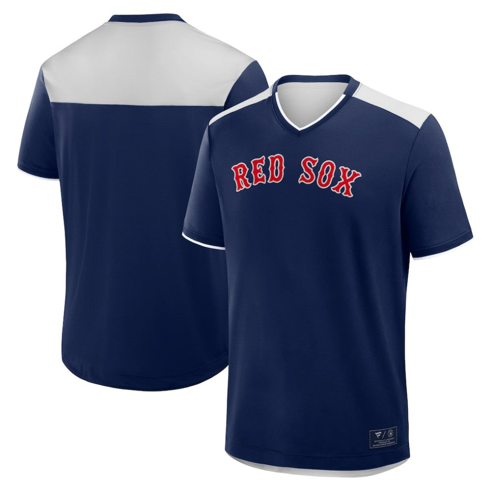 Boston Red Sox Fanatics Walk Off V-Neck T-Shirt - Navy - Fanatics Lifestyle
