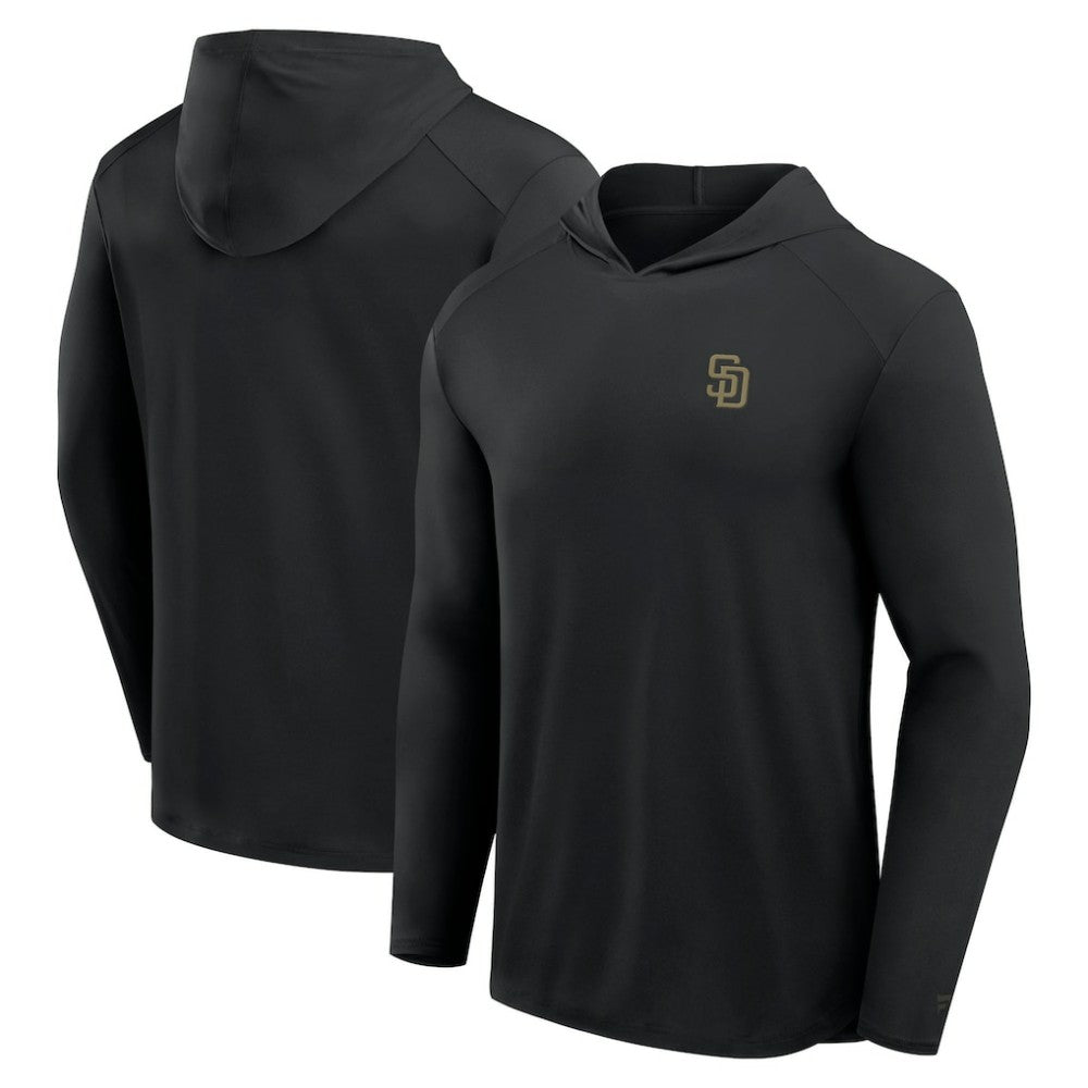 San Diego Padres Fanatics Front Office Power Mono Long Sleeve Hoodie T-Shirt - Black - Fanatics Lifestyle