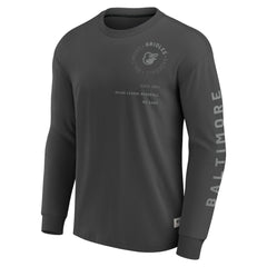 Baltimore Orioles Fanatics Elements Future Ground Tonal Info Long Sleeve T-Shirt - Charcoal - Fanatics Online
