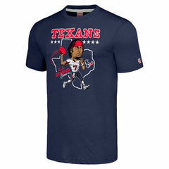 C.J. Stroud Houston Texans Homage Unisex Caricature Player Tri-Blend T-Shirt Navy