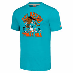 Tyreek Hill Miami Dolphins Homage Unisex Caricature Player Tri-Blend T-Shirt Heathered Aqua