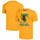 Reggie White Green Bay Packers Homage Unisex Caricature Retired Player Tri-Blend T-Shirt Gold