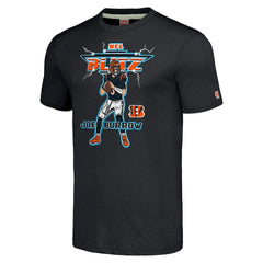 Joe Burrow Cincinnati Bengals Homage Unisex NFL Blitz Player Tri-Blend T-Shirt Heathered Charcoal